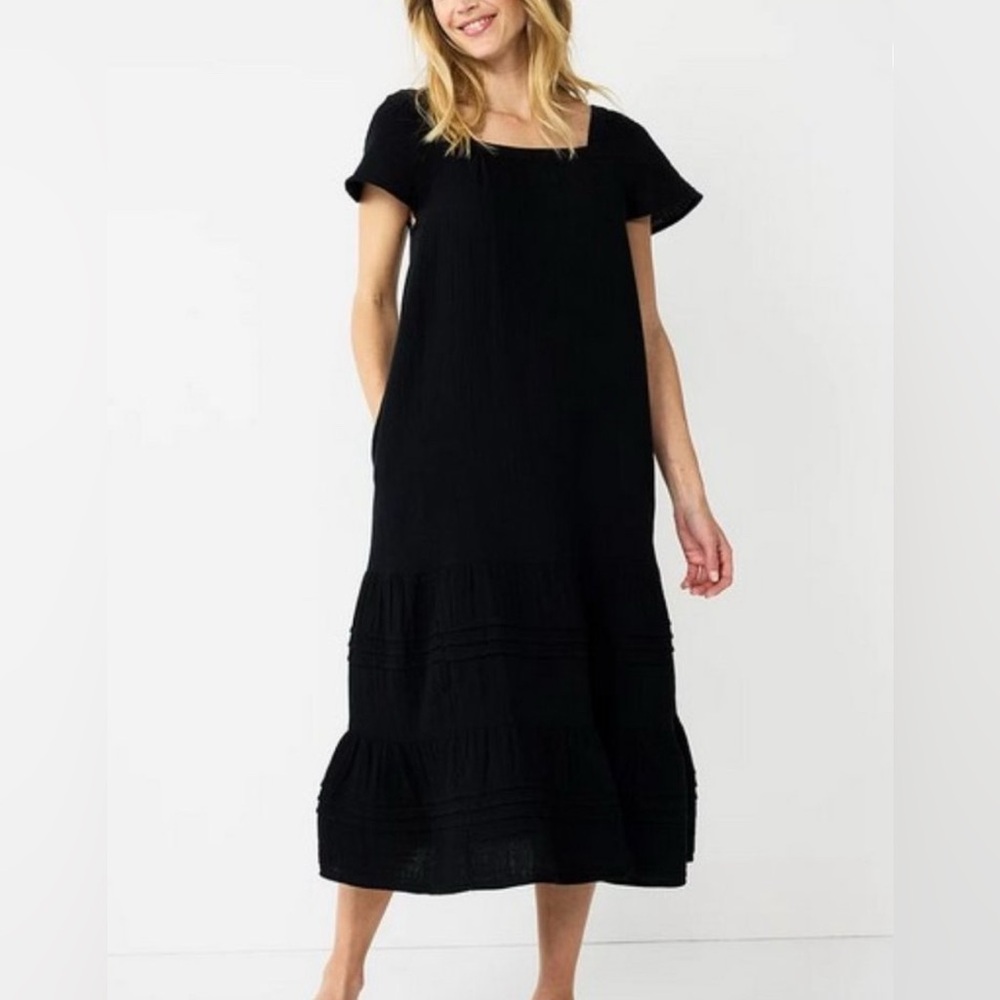 🌹 Sonoma Classic Black Midi Dress